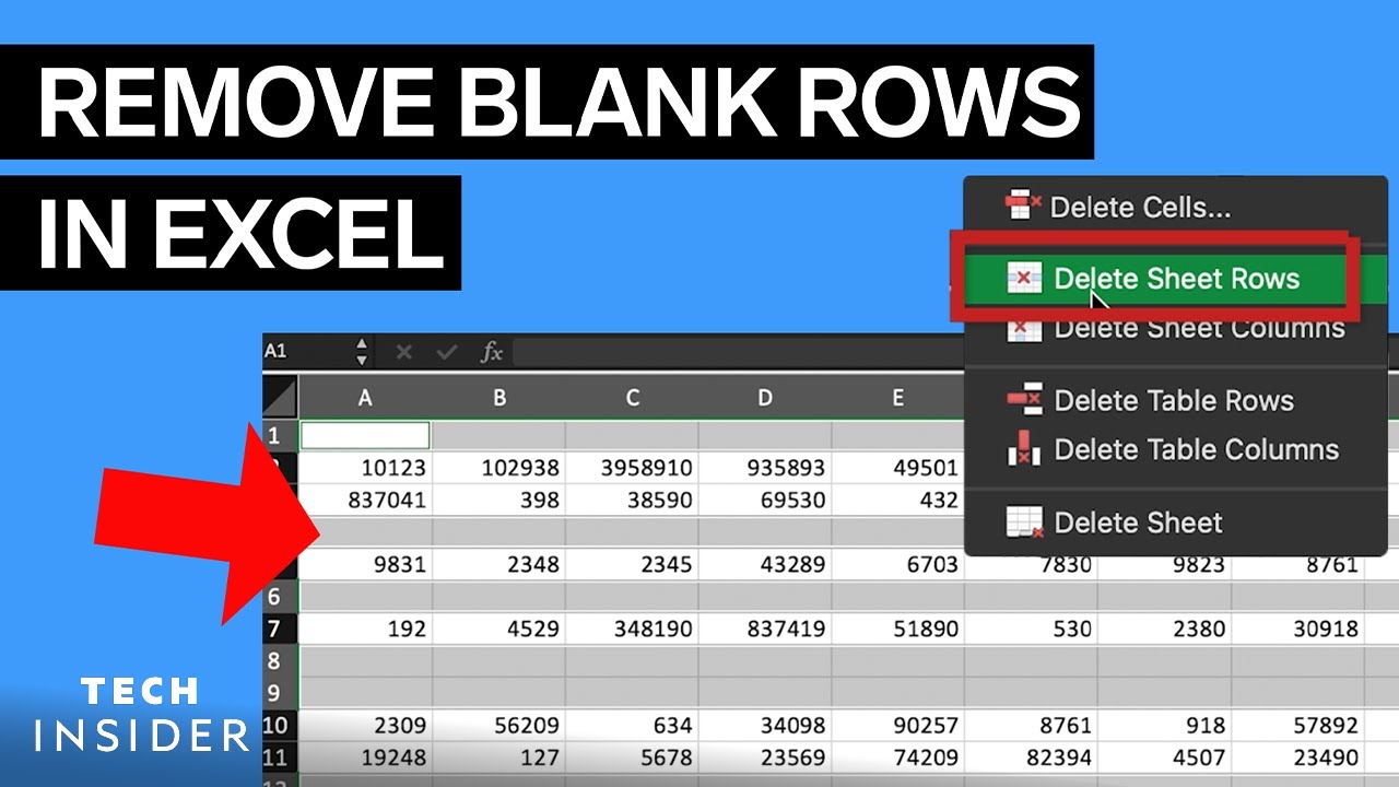 how-to-remove-blank-rows-in-excel-youtube