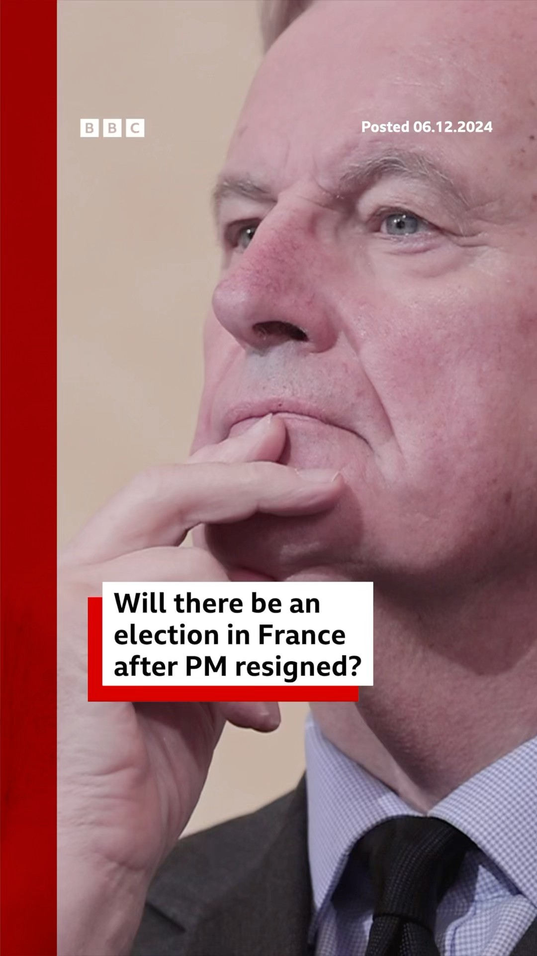 Michel Barnier resigned following a no-confidence vote in parliament. #BBCNews