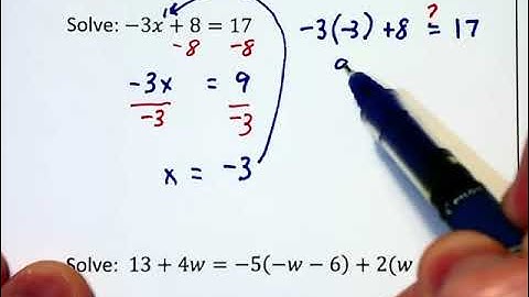 1.1a - Solving Linear Equations