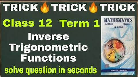Inverse Trigonometric Function Mcq Trick Class 12 | Class 12 Inverse Trigonometric Mcq