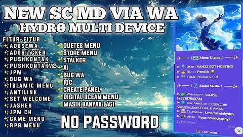 SHARE SC MD VIA WA HYDRO MULTI DEVICE FULL FITUR NO PASSWORD MEDIAFIRE!!
