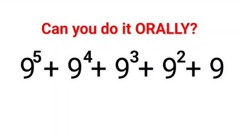 Can you do it ORALLY without a calculator?