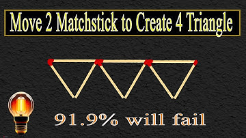 Move 2 Matchstick to Create 4 Triangle. Matchstick puzzle✔ #matches  #mindtest #matchstick