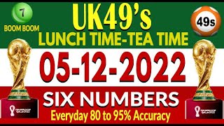 Uk49s Lunchtime Teatime Lotto Prediction 5/12/2022 UK49s Today Prediction Bonus ball Double Singles