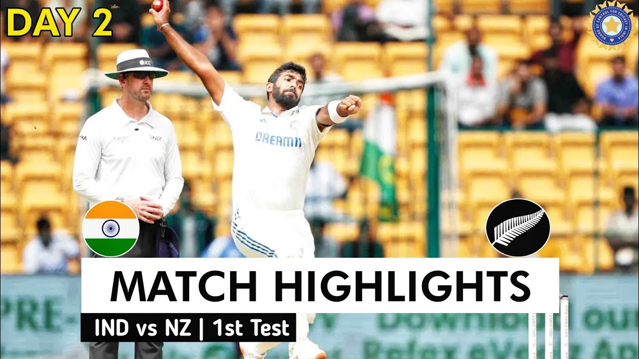 India vs New Zealand 1st Test Day 2 Highlights 2024 | IND vs NZ 1st ...