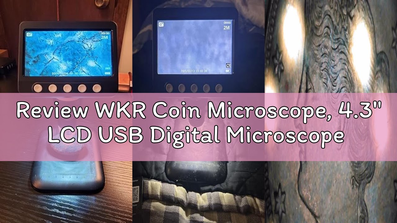 Review WKR Coin Microscope, 4.3" LCD USB Digital Microscope 1000X Coin Magnifier with 8 Adjustable L