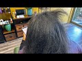 She has hair  breakage from weaves | Tape In extensions on natural hair