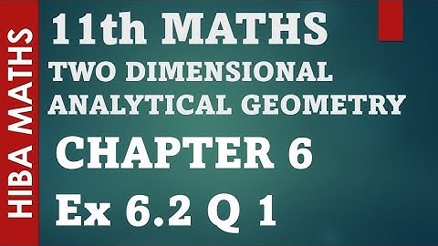 11th maths chapter 6 exercise 6.1 question 1 two dimensional analytical geometry tn syllabus