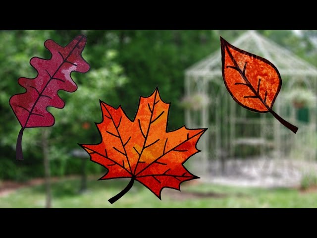 Vitrail d'automne ou attrape-soleil de feuilles mortes { DIY & d'activités  manuelles d'automne } - Plus de mamans