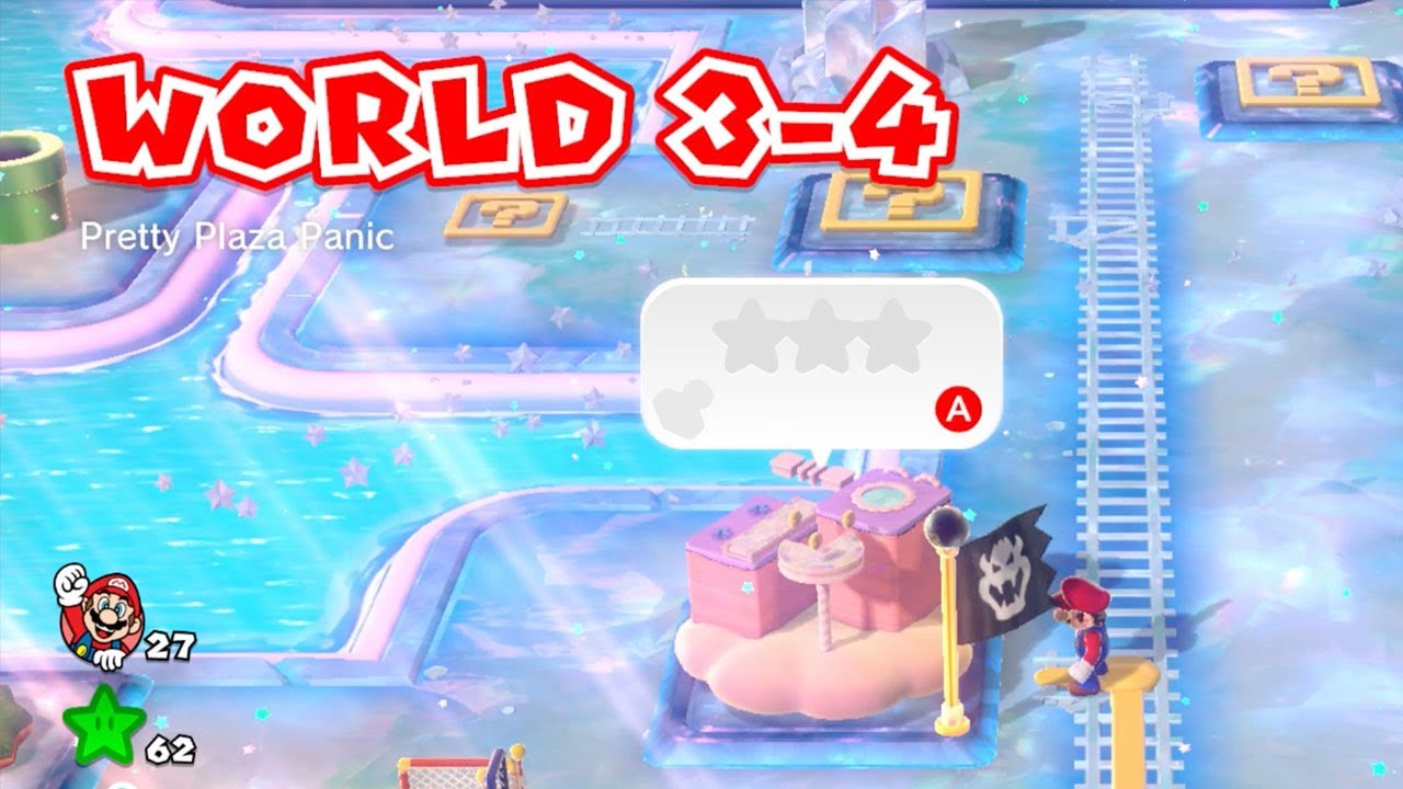 Super Mario 3D World + あつまれ どうぶつの森 Super Mario 3D World Switch World 3-4 stars - 3D World Bowser's