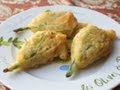 Fried Stuffed Squash Blossoms - Squash Flowers Stuffed with Goat Cheese