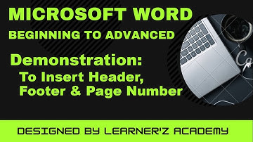 How to Insert Header, Footer & Page Number in MS Word 2016/2019/365 in Hindi | Insert Tab in Word