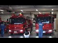 【かっこいい!隊員さん達ー!憧れる!】東京消防庁(金町消防署)(かなまちしょうぼうしょ) 日夕点検(18時半) の様子。シャッター閉めあり!はしご車・ポンプ車・化学車点検!
