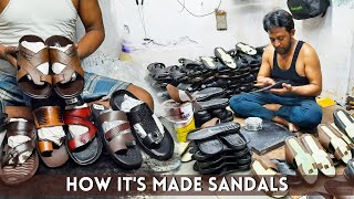 Amazing handmade leather sandal making by simple tools | leather footwear | Handcrafted leather work