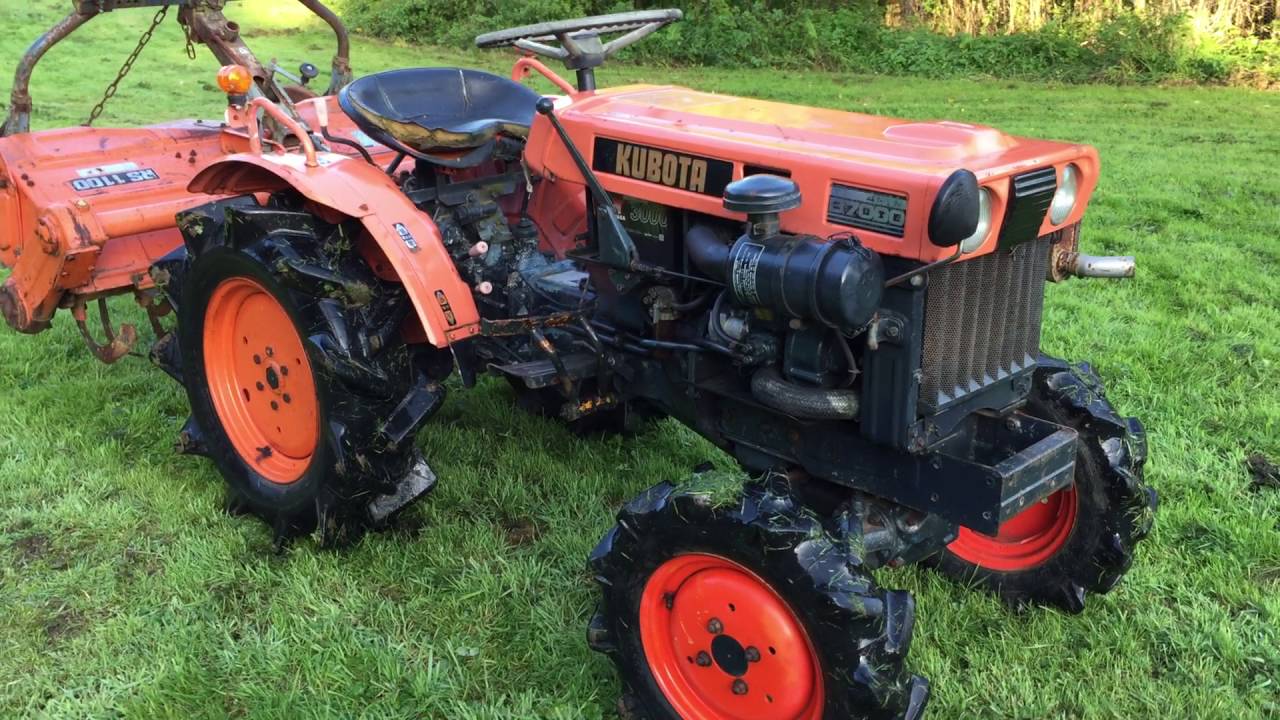 Kubota B7000 4WD Compact Tractor with Rotavator FOR SALE YouTube