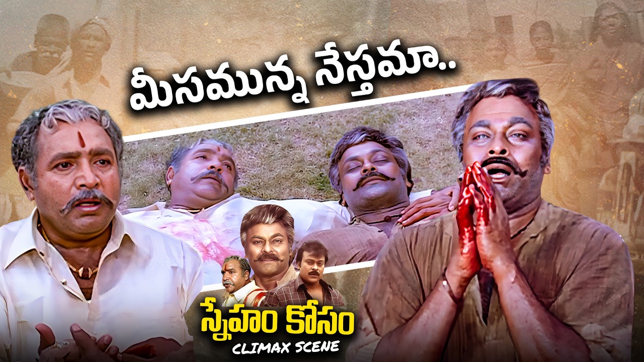 Sneham Kosam Movie Scenen || Heart Touching Climax Scene || Chiranjeevi, Meena