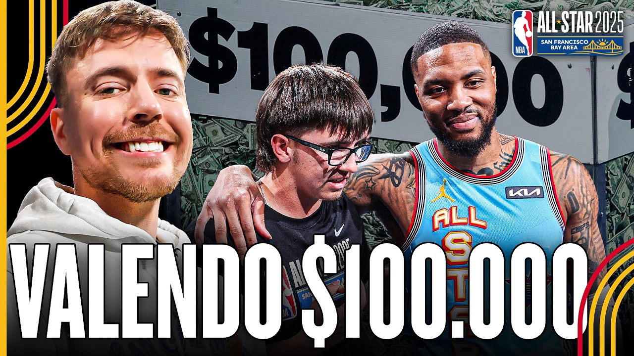 Beat Damian Lillard, win $100,000 | MrBeast and NBA - YouTube
