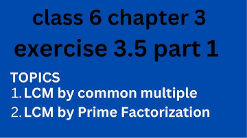 lcm | class 6 math | chapter 3 exercise 3.5 part 1 | lcm by common multiple & prime factorization