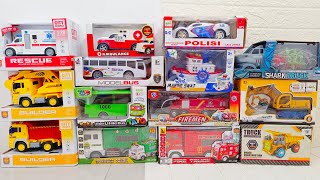 Unboxing Truk Pemadam, Truk Sampah, Ambulance, Bus Tayo dan Polisi