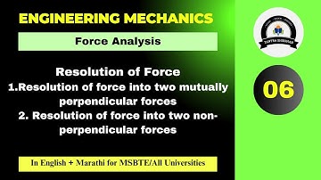 Resolution of Force | Perpendicular & Non-Perpendicular Components | Engineering Mechanics Lecture 6