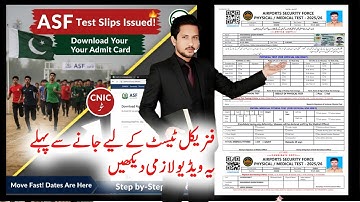 ASF Physical & Medical Test Slip 2025 Download Started! 🚀 | Step by Step Guide