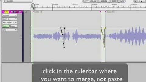 Digital Performer merging and nudging continuous data