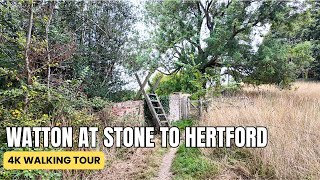 Watton at Stone to Hertford Walking Tour 4K | Scenic England Walk 2025