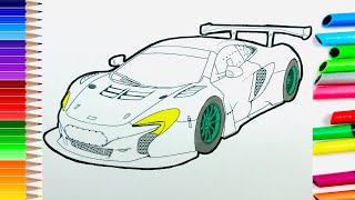Racing Car Coloring Page.How To Coloring Racing Car. Download, Print and Coloring with Me.