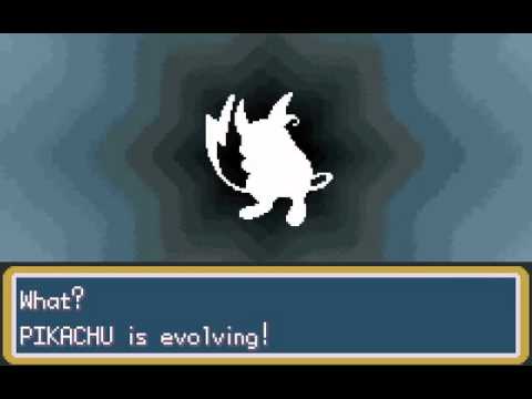 Pikachu Evolving Into Raichu Firered