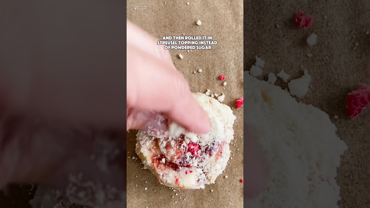 I rolled it in streusel. #shorts  #glutenfreerecipes #raspberry #cookies