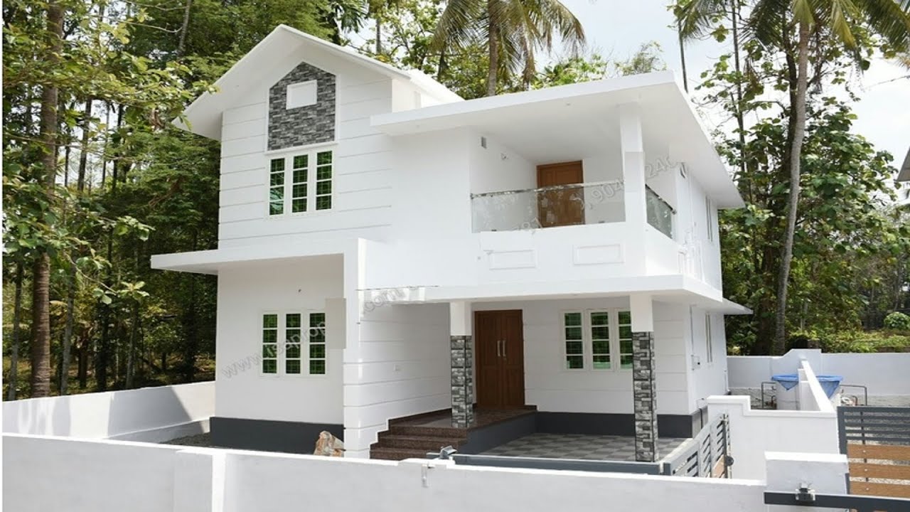 Небольшой современный двухэтажный дом площадью 700 квадратных футов за 8 лакхов