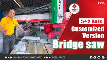 5+2 axis bridge saw cutting machine for milling and cutting marble granite+suction cup work table