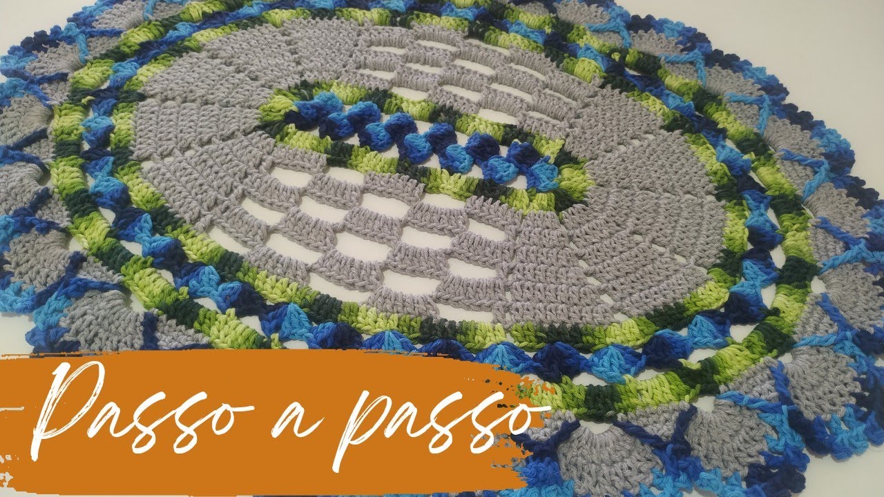 tapete de crochê oval/tapete aurora2/3