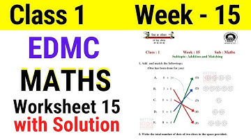 EDMC Class 1 Maths Week 15 Worksheet 15 / Class 1st maths worksheet 15 Week 15 with solution