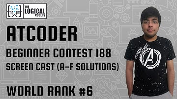 Atcoder Beginner Contest 188 Screencast with Solutions (World Rank #6 with A-F solutions)