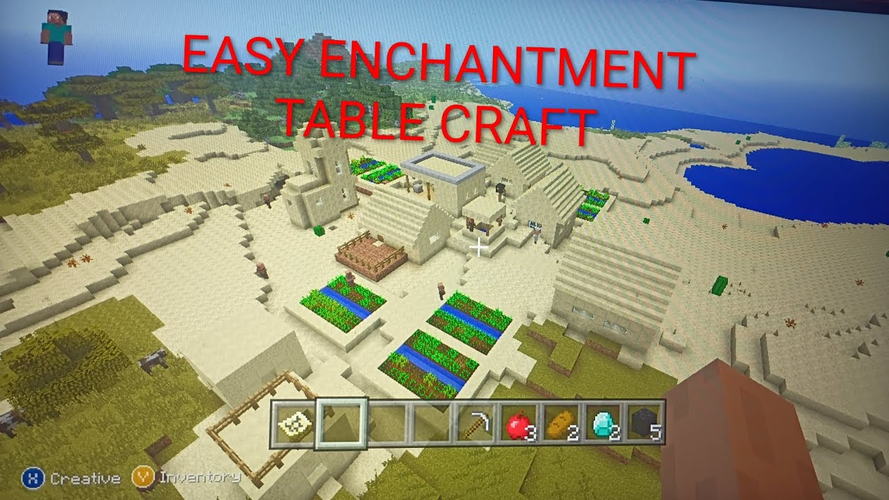 EASY ENCHANTMENT TABLE CRAFTING BLACKSMITH SEED WITH MESA BIOME TU36 MINECRAFT!