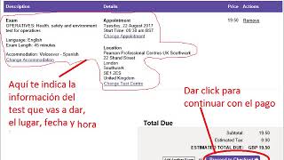 Registro para el Test de la tarjeta CSCS screenshot 3