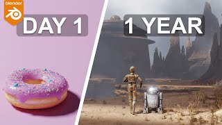 From Zero to Blender Hero: My One-Year Journey (1 Year Blender Progression)
