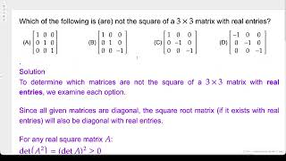 Problem Solving | Linear Algebra | JEE Advanced 2017
