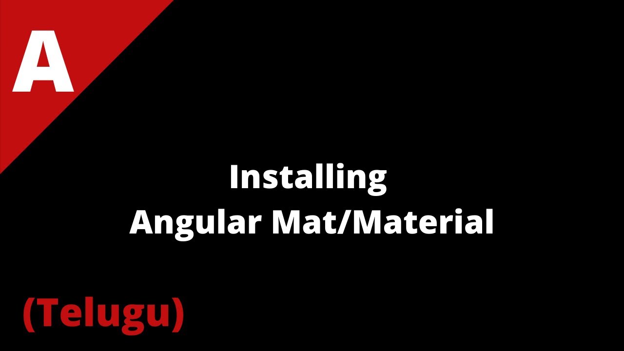 Angular Material Series - 1 | #Angular - YouTube