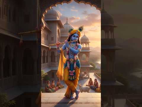 वृन्दावन में भगवान श्री कृष्ण ने बजाई मधुर बांसुरी #shorts #lordkrishna #vrindavan
