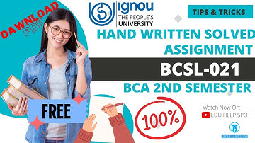BCSL-021 Solved Assignment 2022-23 BCA 2nd Semester | IGNOU | with PDF | Assignment