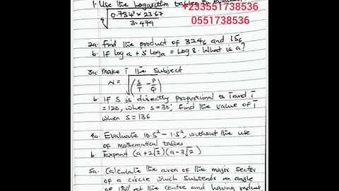 WASSCE 2023 DITTO DITTO QUESTION AND ANSWERS MATHEMATICS