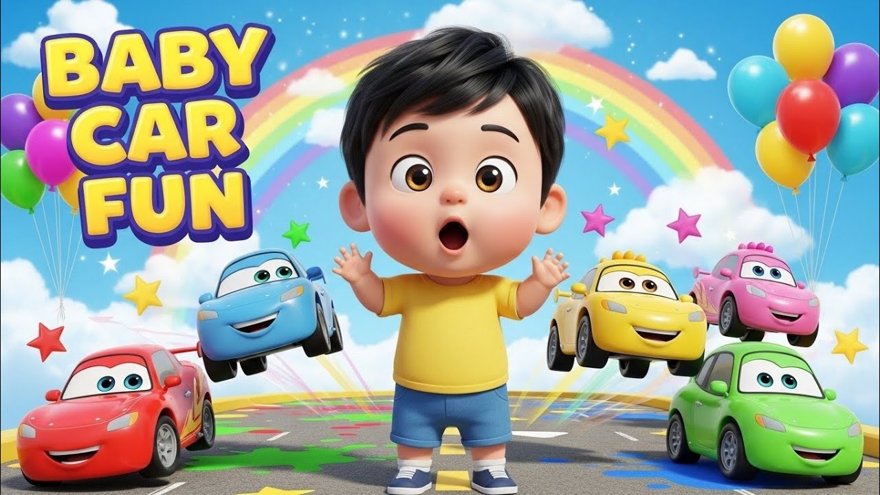 Baby Car fun 🚗🎶 | 3D Kids Cartoon Song | Baby Car Rhymes Hindi
