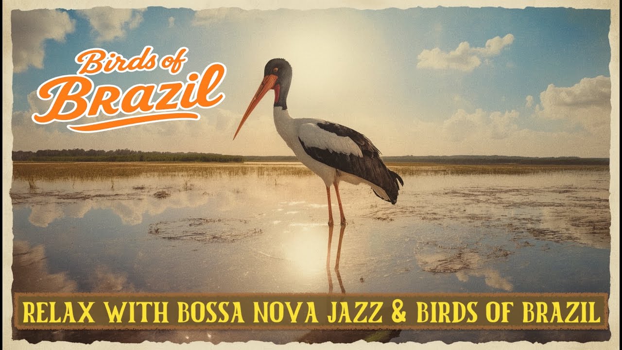 Tranquil Lo-Fi Bossa Nova Jazz – Gentle Setting for Work & Reflection | Birds of Brazil Jabiru Stork