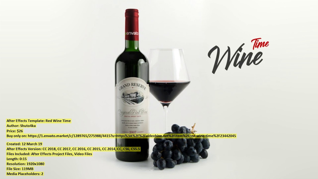 Red Wine Time After Effects Template VideoHive 23442045 YouTube