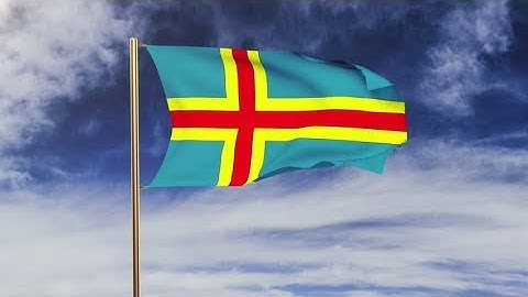 4K Aland Islands flag waving in the wind. Green screen, alpha matte. Loopable animation Stock video