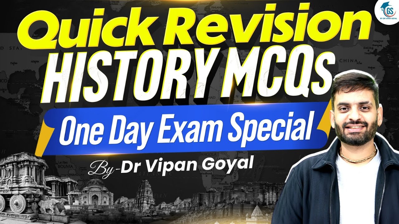 History MCQs Quick Revision | One Day Exam Special 2025 | Dr Vipan Goyal StudyIQ