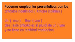 Présentatifs Presentativos