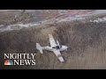 Video Shows Small Plane Come Breathtakingly Close To Crashing Into A Tow Truck | NBC Nightly News